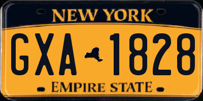 NY license plate GXA1828