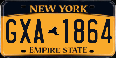 NY license plate GXA1864