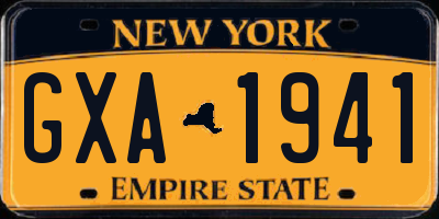 NY license plate GXA1941