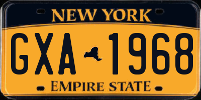 NY license plate GXA1968