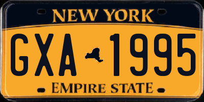 NY license plate GXA1995