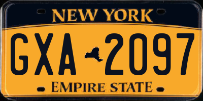 NY license plate GXA2097
