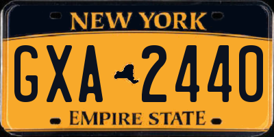 NY license plate GXA2440