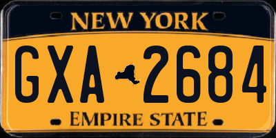 NY license plate GXA2684