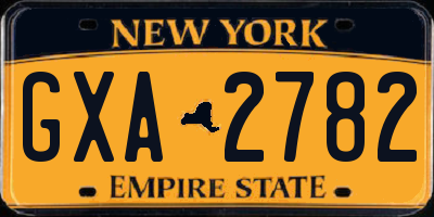 NY license plate GXA2782