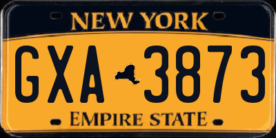 NY license plate GXA3873
