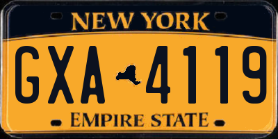 NY license plate GXA4119