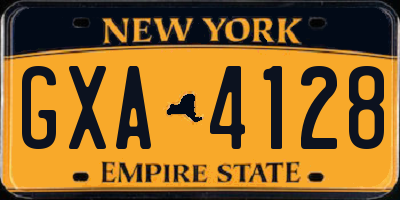 NY license plate GXA4128
