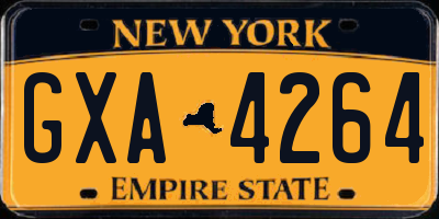 NY license plate GXA4264