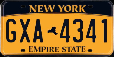NY license plate GXA4341
