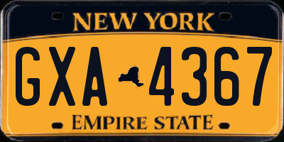 NY license plate GXA4367