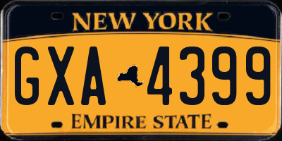 NY license plate GXA4399