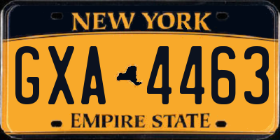 NY license plate GXA4463