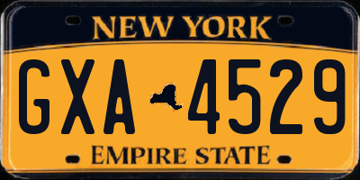 NY license plate GXA4529