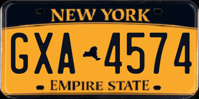 NY license plate GXA4574