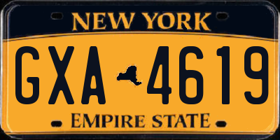 NY license plate GXA4619