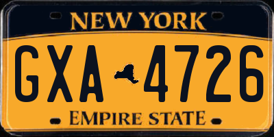 NY license plate GXA4726
