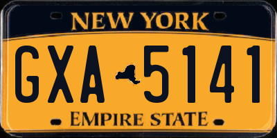 NY license plate GXA5141