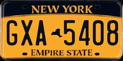 NY license plate GXA5408