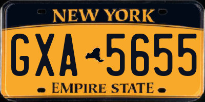 NY license plate GXA5655