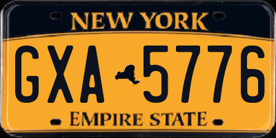 NY license plate GXA5776
