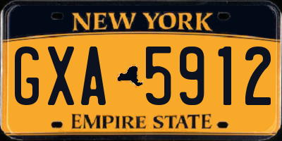 NY license plate GXA5912