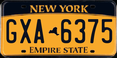 NY license plate GXA6375