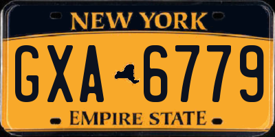 NY license plate GXA6779