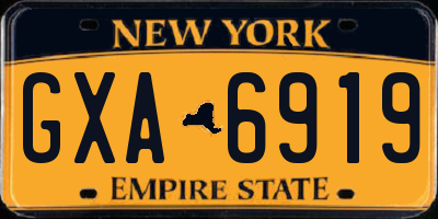 NY license plate GXA6919