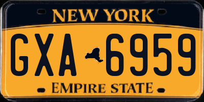 NY license plate GXA6959
