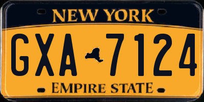 NY license plate GXA7124