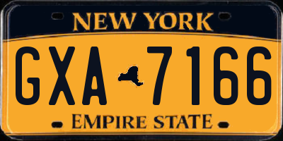NY license plate GXA7166