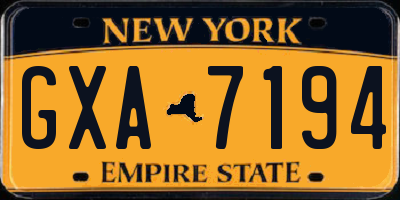 NY license plate GXA7194