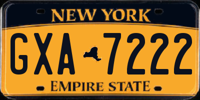 NY license plate GXA7222