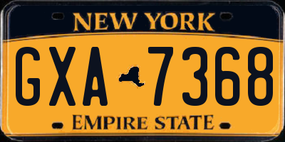 NY license plate GXA7368