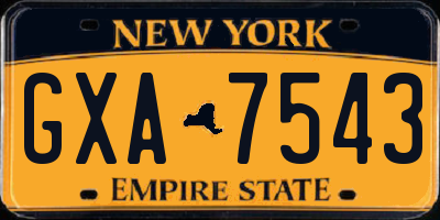 NY license plate GXA7543