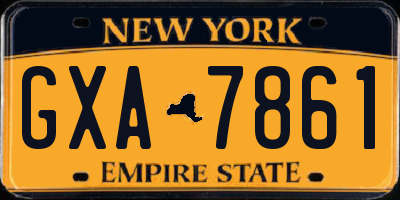 NY license plate GXA7861