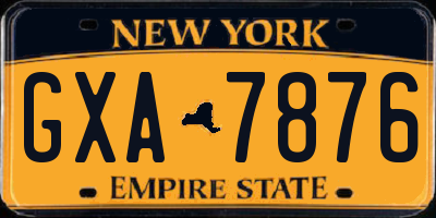 NY license plate GXA7876