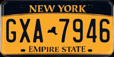 NY license plate GXA7946