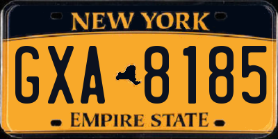 NY license plate GXA8185