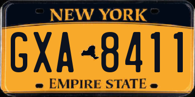 NY license plate GXA8411