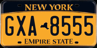 NY license plate GXA8555