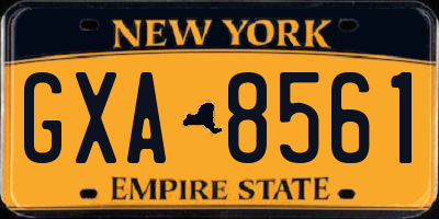 NY license plate GXA8561