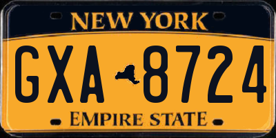 NY license plate GXA8724