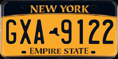 NY license plate GXA9122