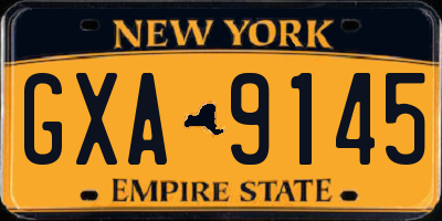 NY license plate GXA9145