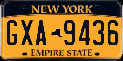 NY license plate GXA9436