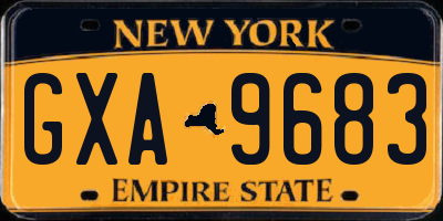 NY license plate GXA9683
