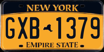 NY license plate GXB1379