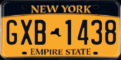 NY license plate GXB1438